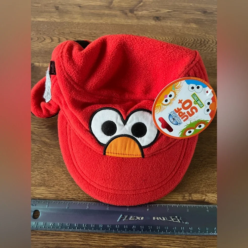 Kids Coppertone Sesame Street Elmo Red Fleece Hat UPF 50+ NWT